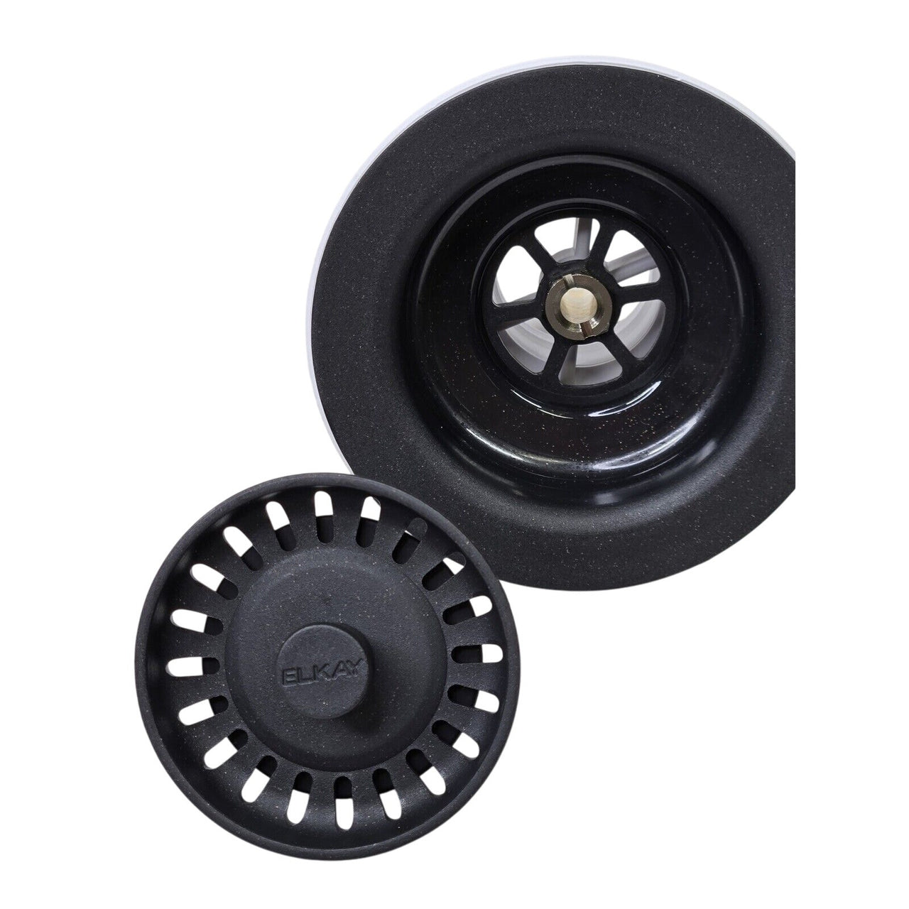 Elkay LKQS35BK Polymer Drain Fitting with Removable Basket Strainer - Black