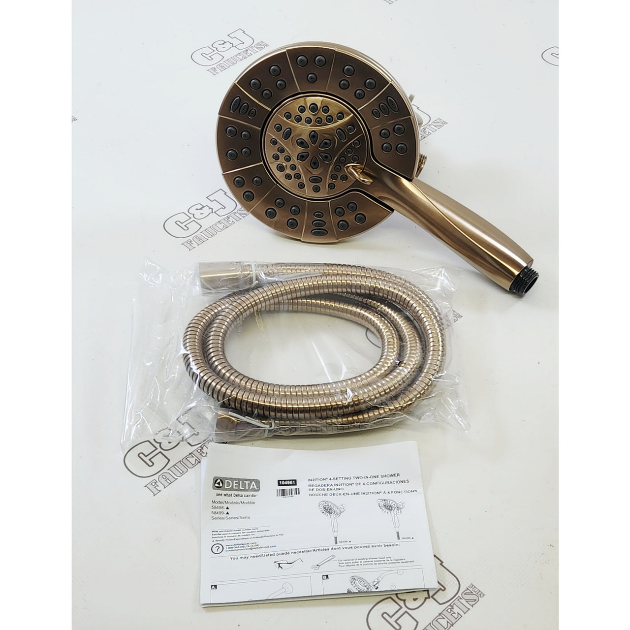 Delta 58499-CZ In2ition 1.75GPM 4-Mode 2-in-1 Dual Shower Head -Champagne Bronzet