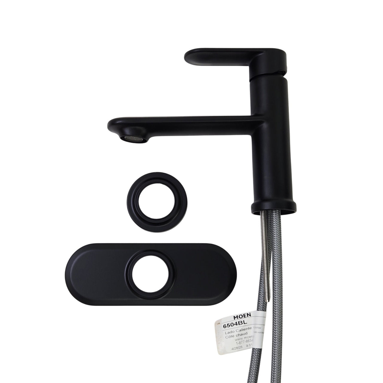 Moen 6504BL Greenfield 1.2 GPM Single Hole Bathroom Faucet - Matte Black