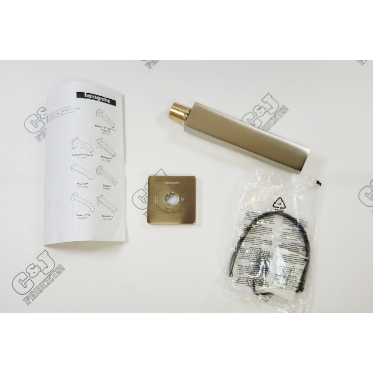 hansgrohe 32542821 Metropol 1.2 GPM Non-Diverter Tub Spout - Brushed Nickel READ