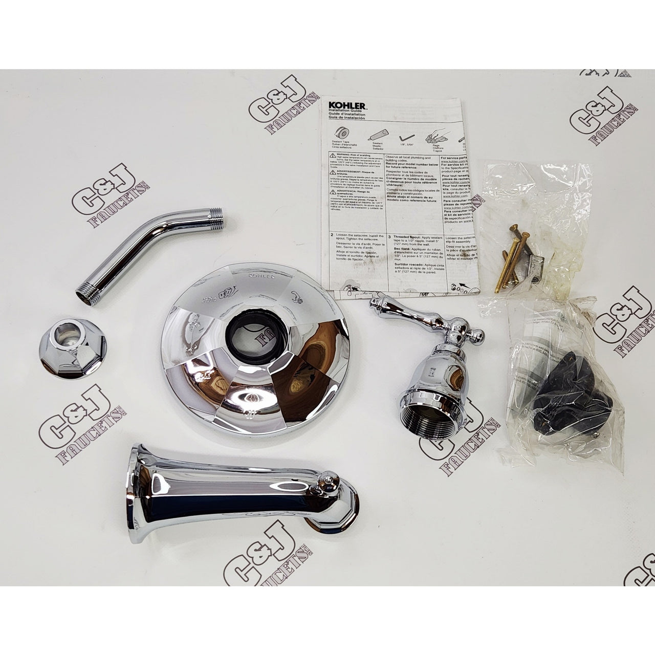 Kohler TLS13492-4-CP Kelston Rite-Temp Valve Trim Kit Less Showerhead - Chrome