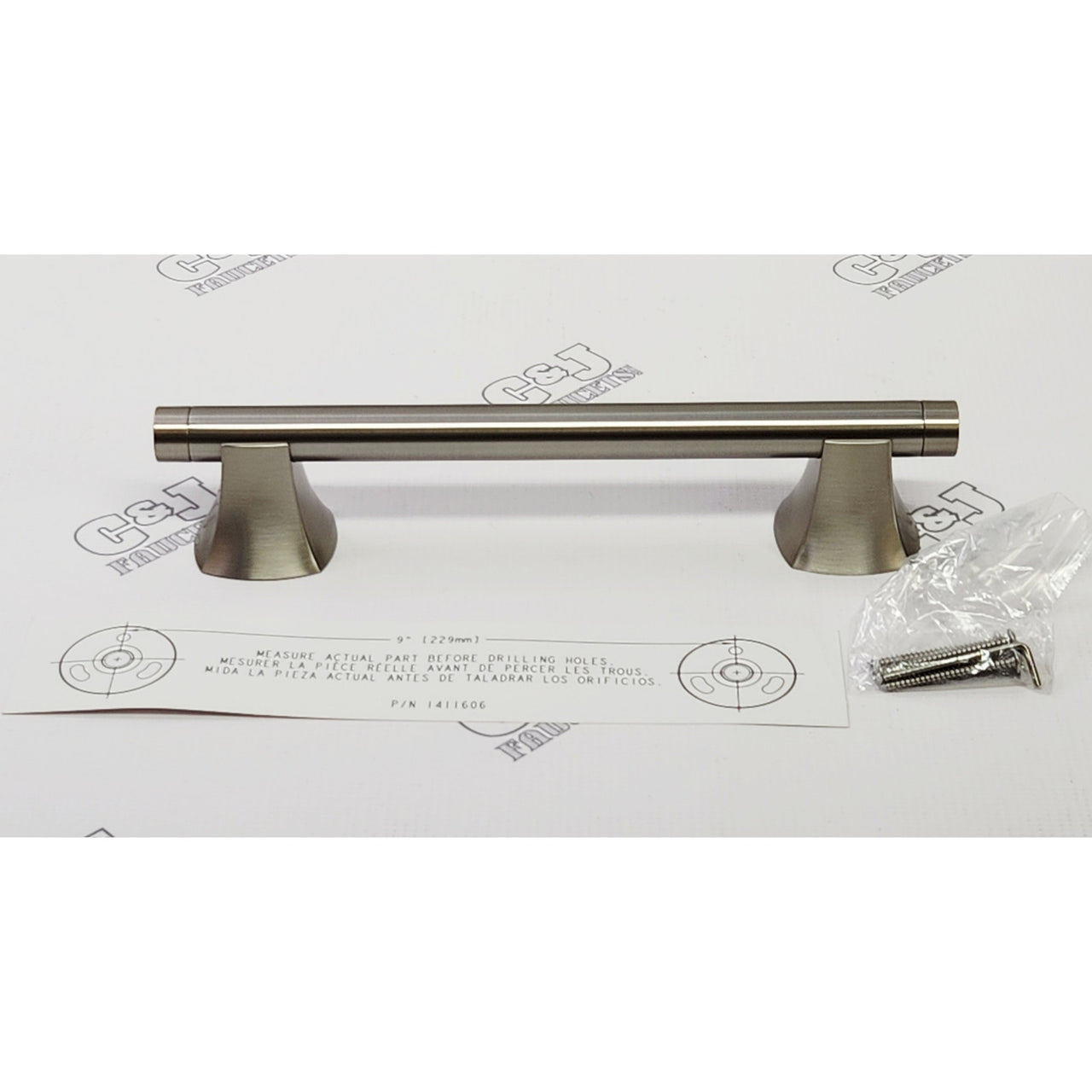 Kohler R27240-BN Rubicon 9 in Grab Bar - Brushed Nickel
