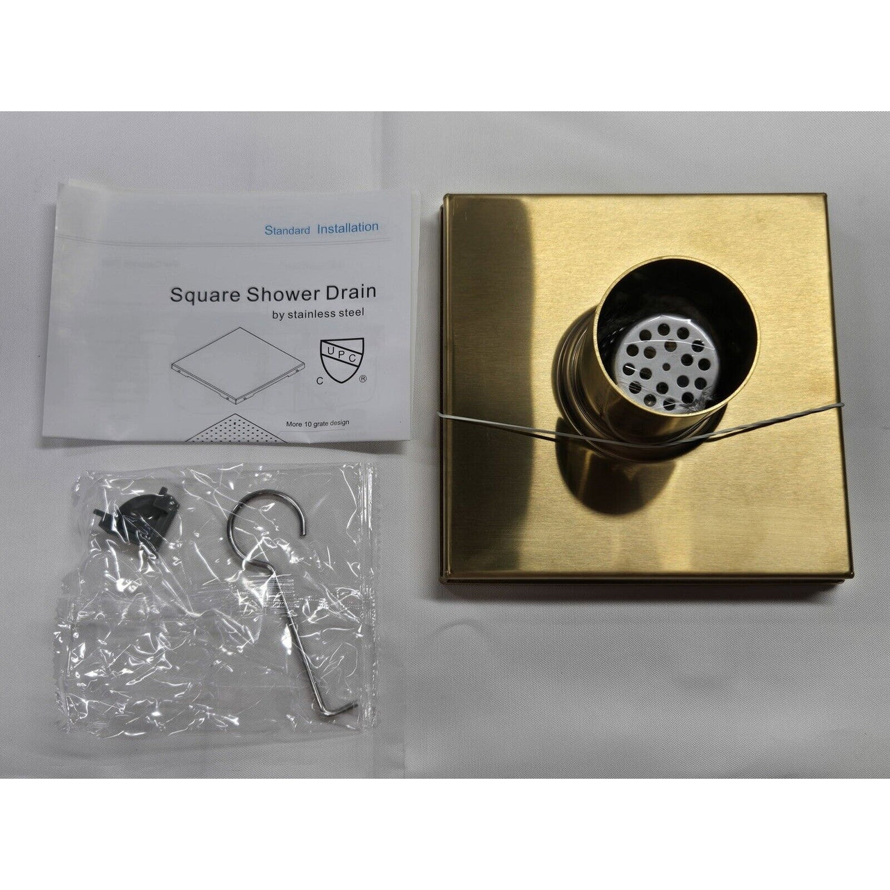 Signature Hardware 443329 Cohen 4" Tile Insert Shower Drain - Polished Brass