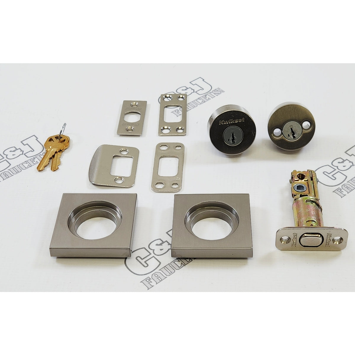 Kwikset 159SQT-15S.STRKP Halifax Double Cylinder Keyed Deadbolt - Nickel READ