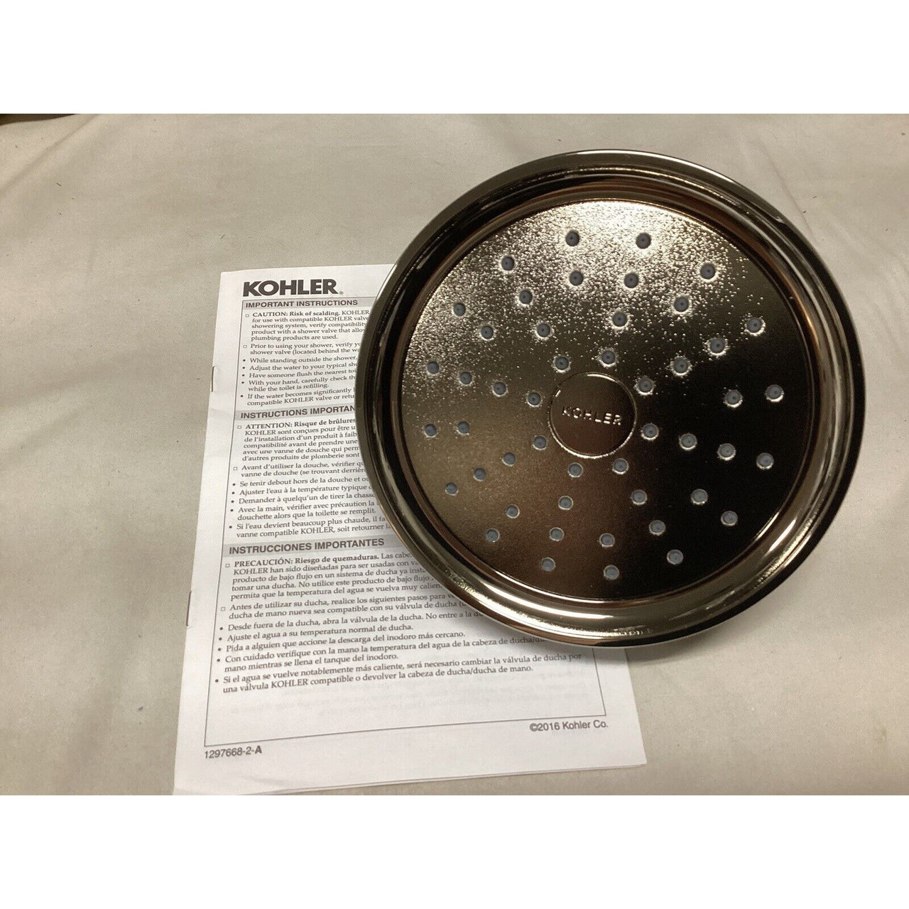 Kohler 939-G-SN Purist Single Function Shower Head, 1.75 GPM - Polished Nickel