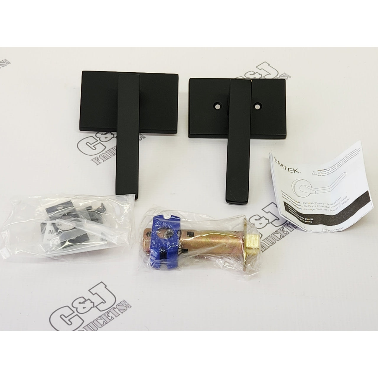 Emtek 5112DTLHUS19 Dumont Passage Lever Handle Left Handed - Flat Black READ