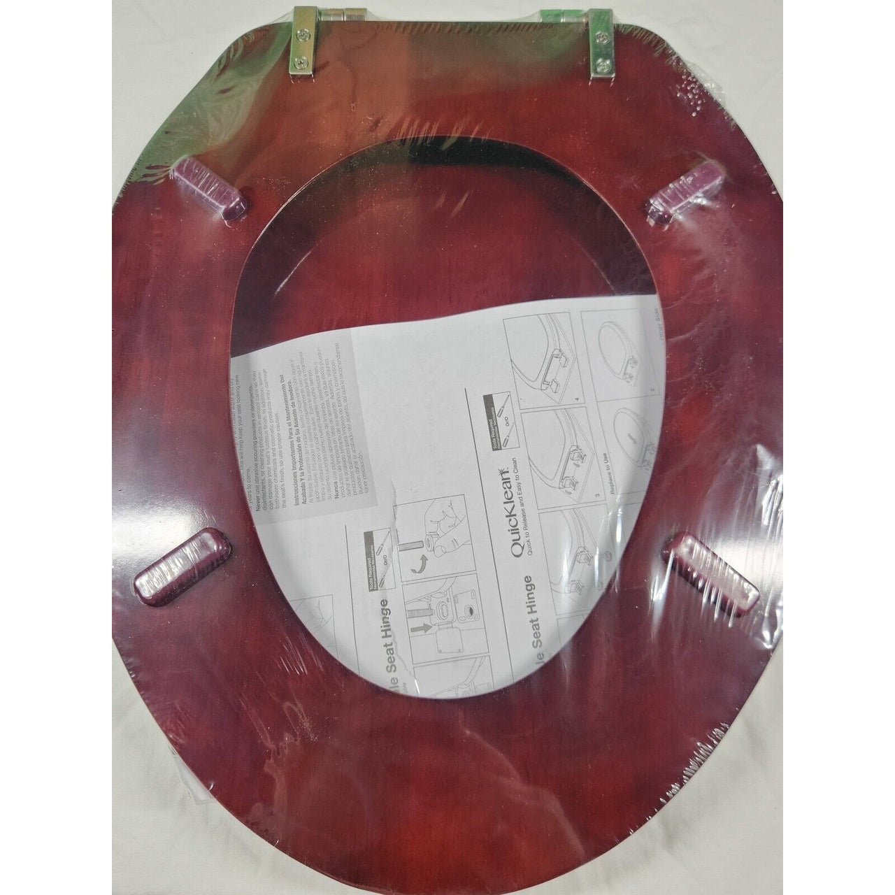Signature Hardware 153869 Luxury Mahogany Oak Elongated Closed-Front Toilet Seat