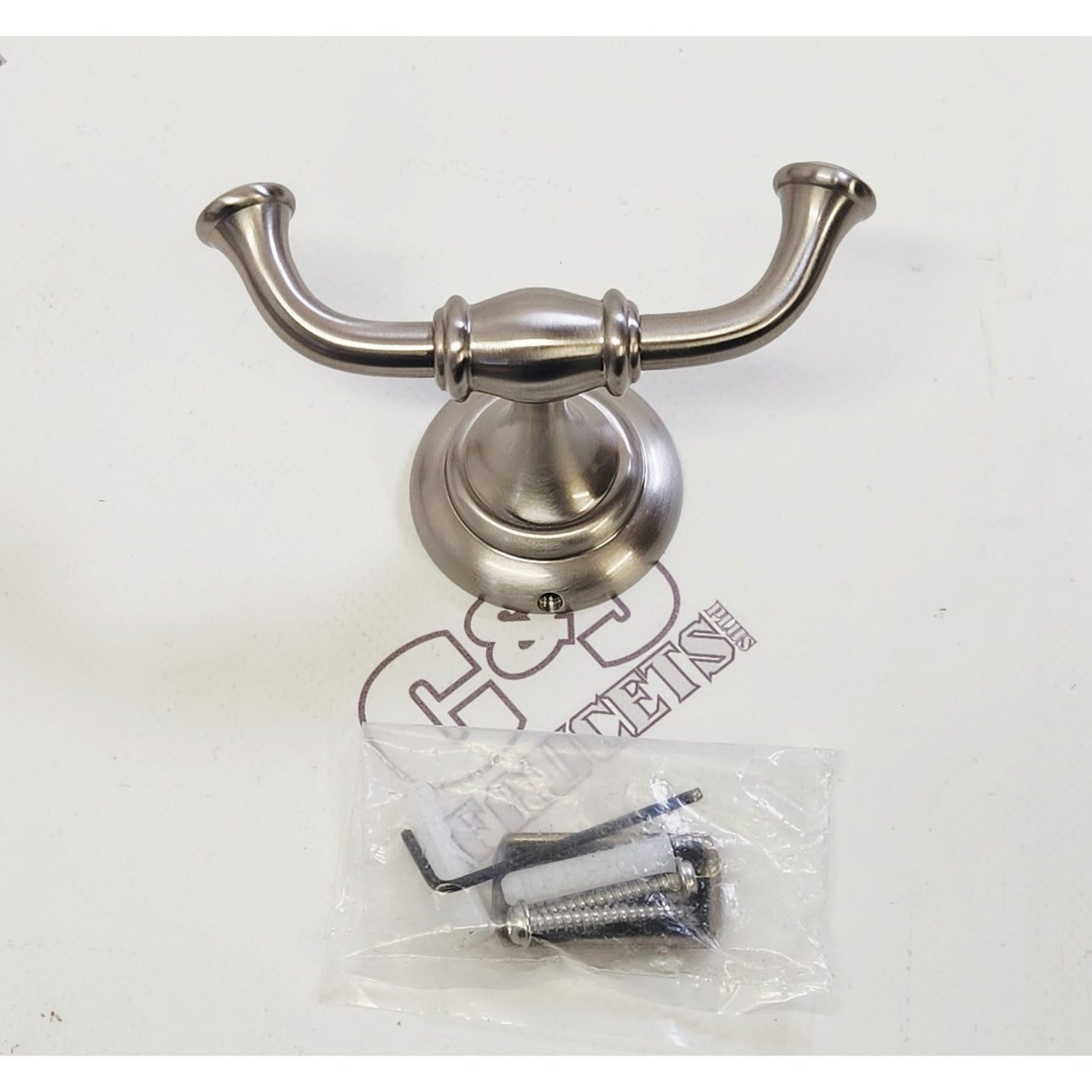 Alno A6784-SN Charlie's 4-1/2" Double Robe Hook - Satin Nickel