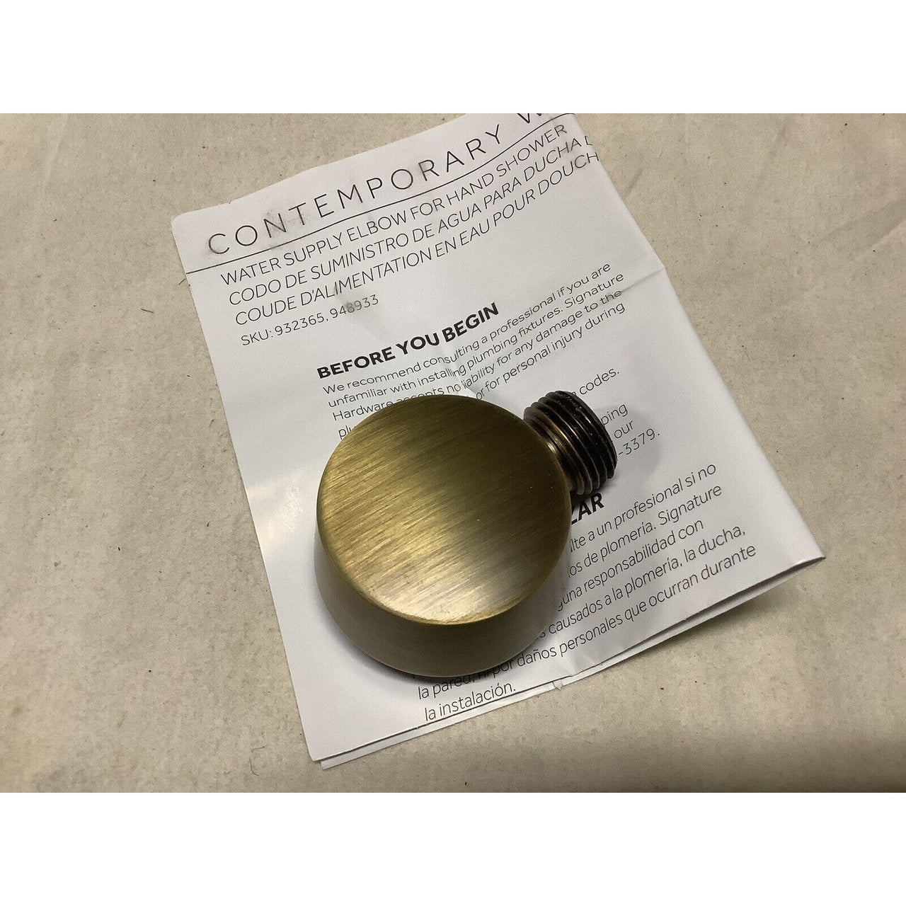 Signature Hardware 485502 Shower Supply Elbow for Hand Showers - Aged Brass