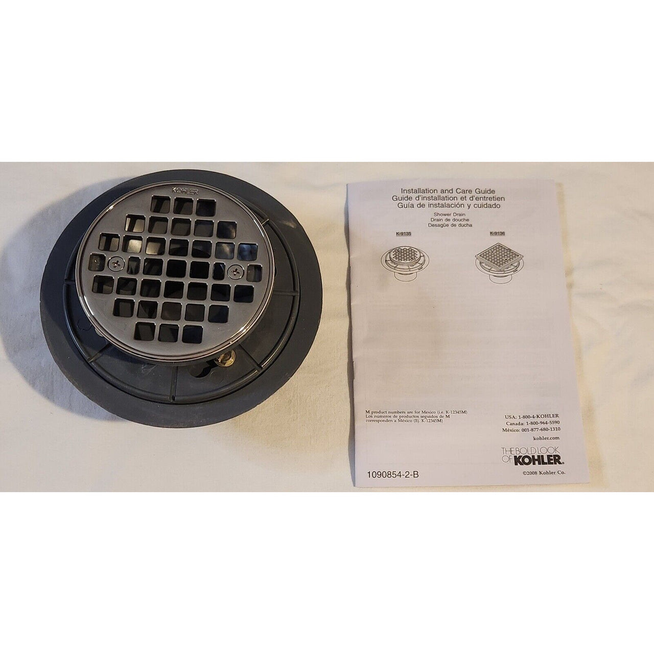 Kohler 9135-SN Clearflo Round Design Tile-In Shower Drain - Polished Nickel