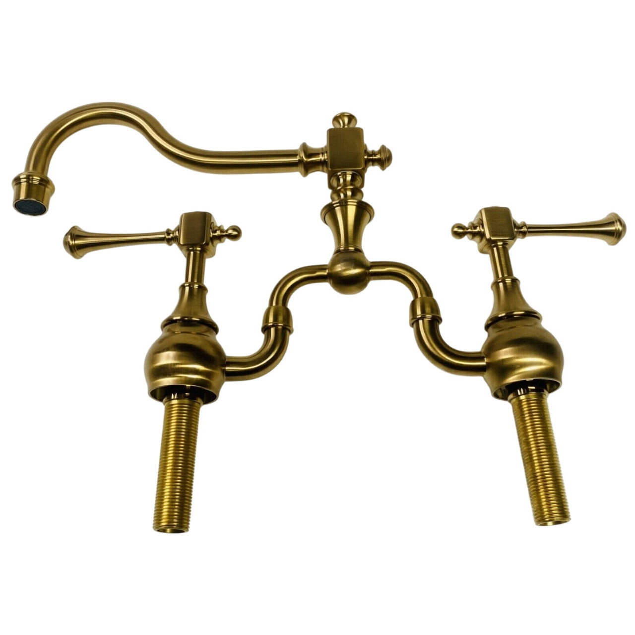 Signature Hardware 434999 Vintage 1.8 GPM Bridge Kitchen Faucet - Gold