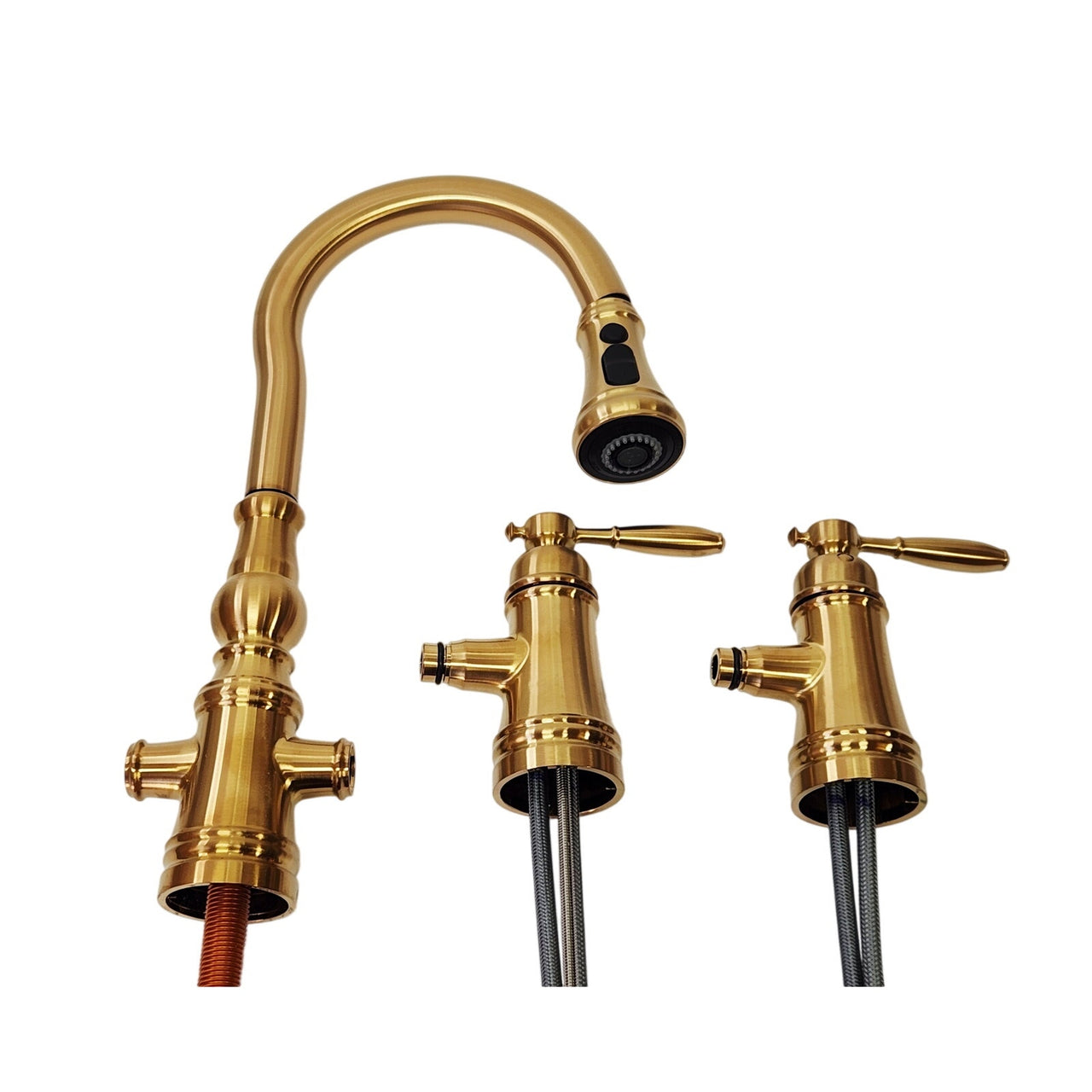 Moen S73204BG Weymouth 2-Handle High-Arc Bridge Kitchen Faucet - Brushed Gold
