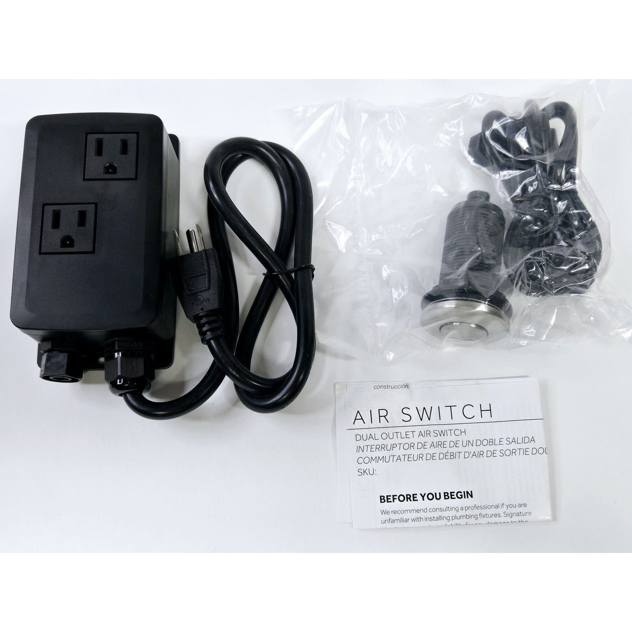 Signature Hardware 481864 Dual Outlet Sinktop Air Switch - Stainless Steel