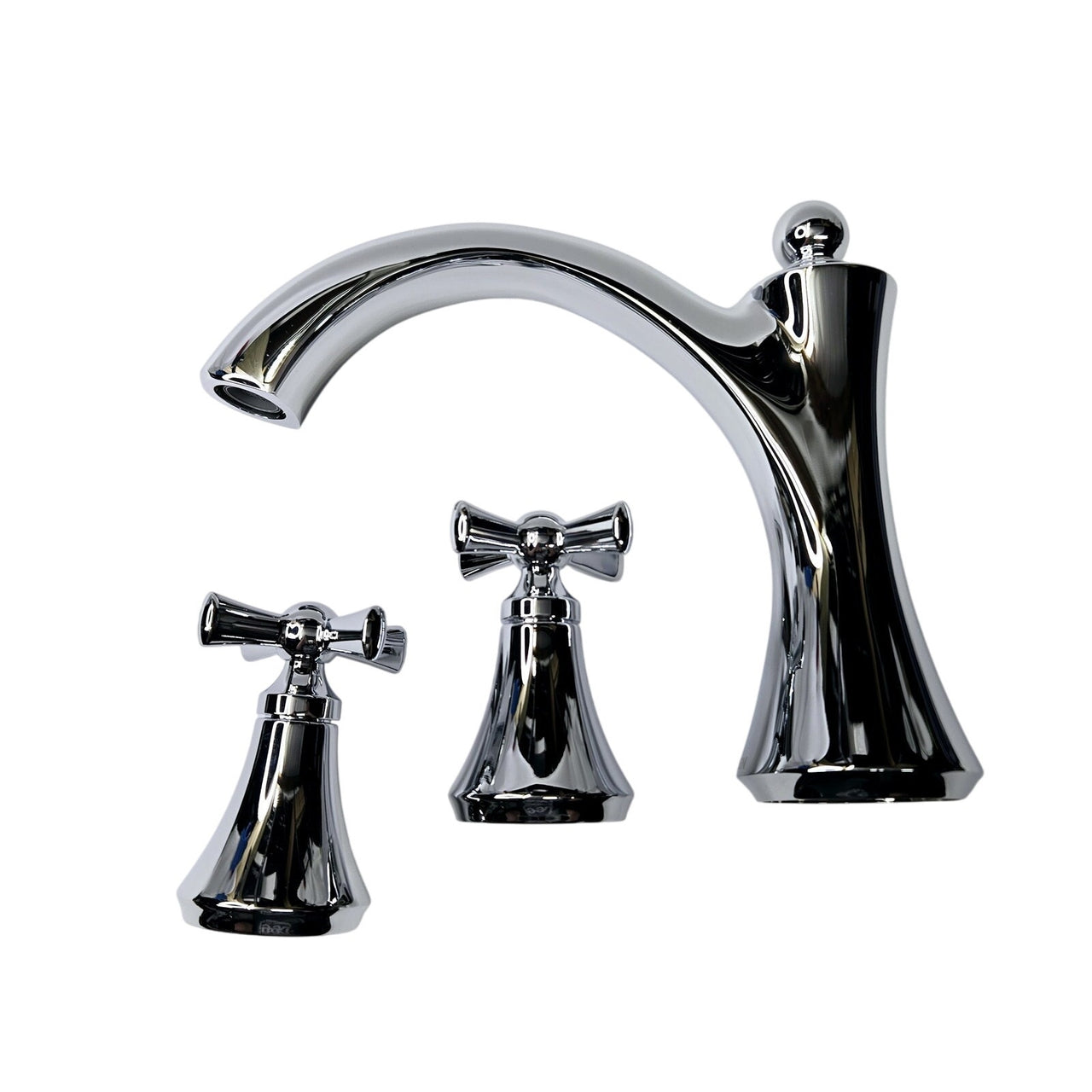 Moen T657 Wynford Deck Mounted Roman Tub Filler Trim with Cross Handles - Chrome