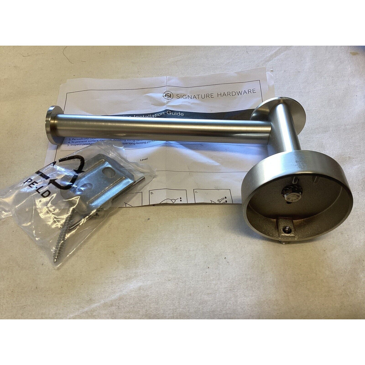 Signature Hardware 353661 Prague Single Post Tissue Holder - Brushed Nickel