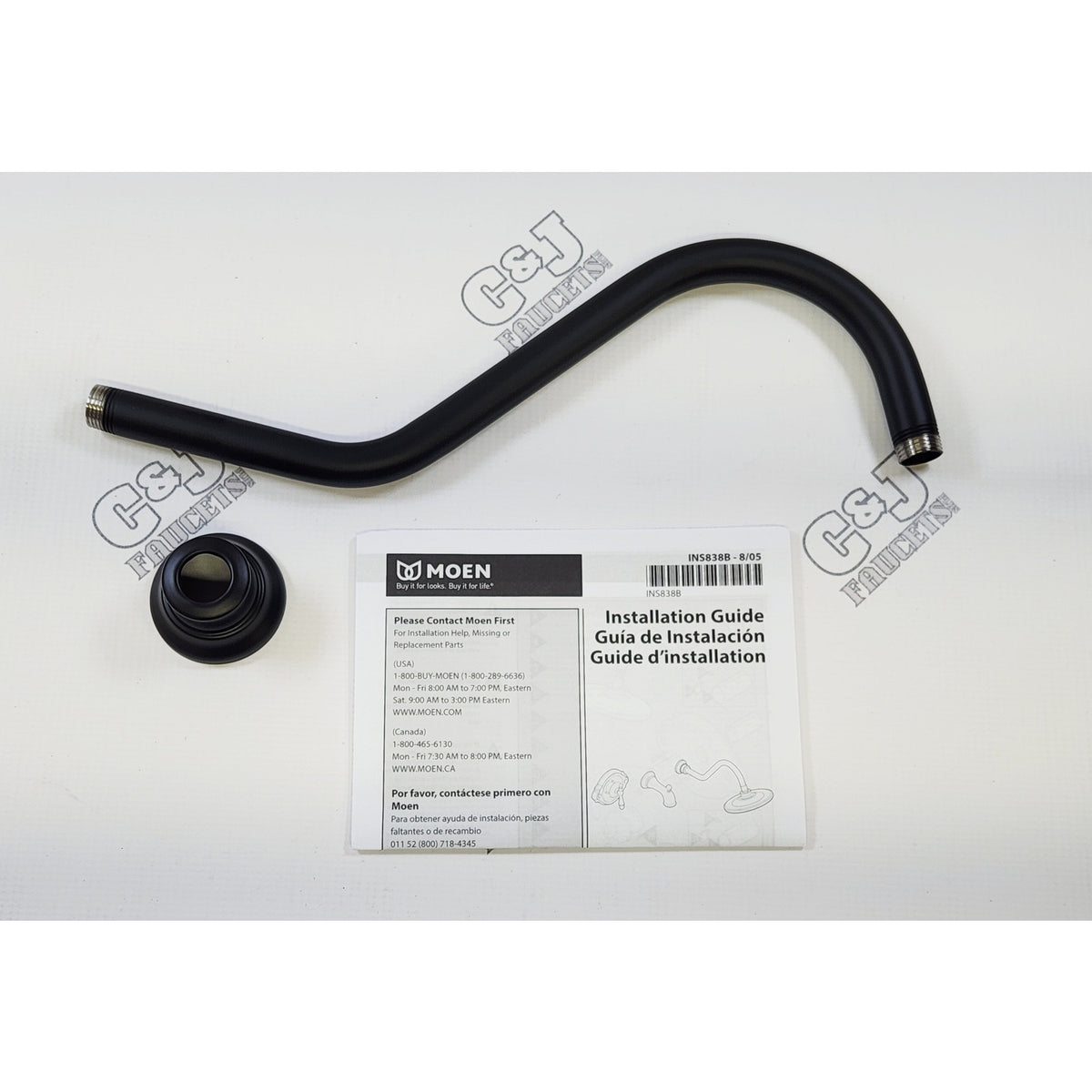 Moen S113WR Waterhill 14" Shower Arm with 1/2" Connection - Wrought Iron