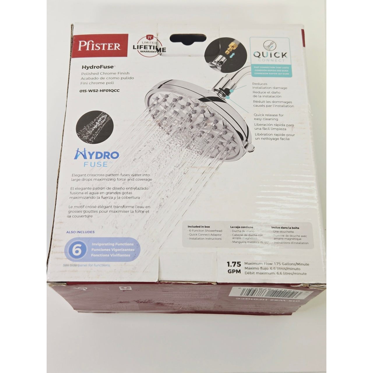Pfister 015-WS2-HF01QCC HydroFuse 1.75 GPM Fixed Shower Head - Polished Chrome