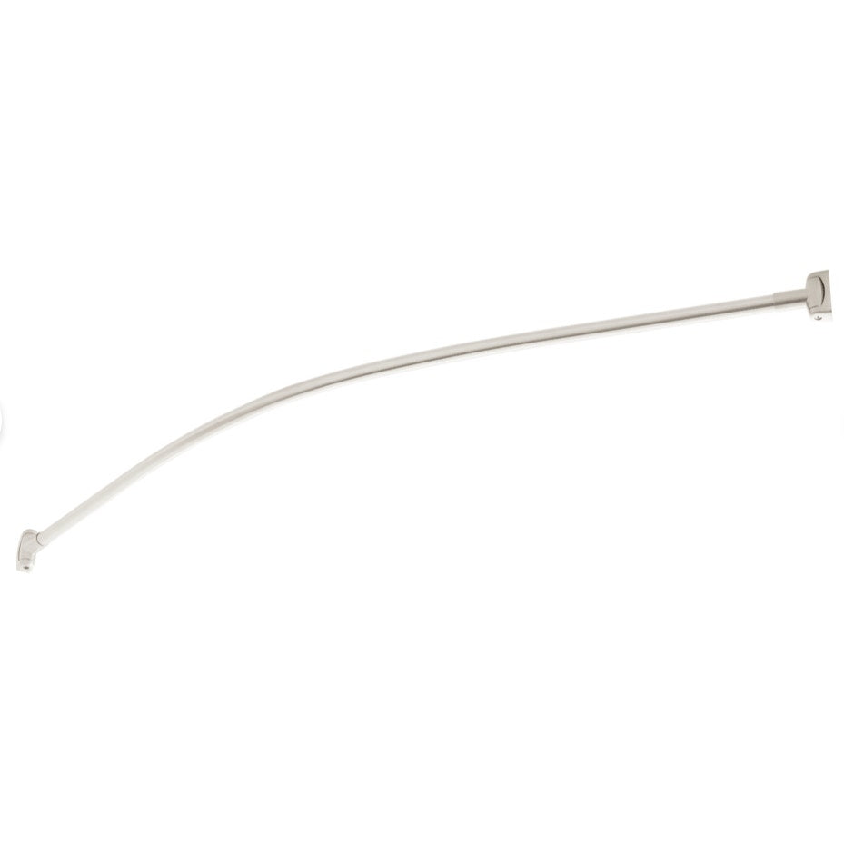 Signature Hardware 466769 72" Curved Brass Shower Rod - Brushed Nickel