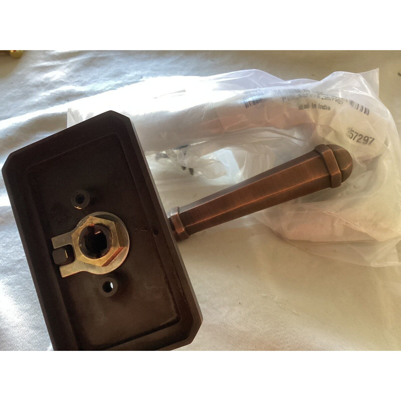 Signature Hardware 479330 Matteen Lt-Handed Dummy Door Lever Set -Oil Rub Bronze