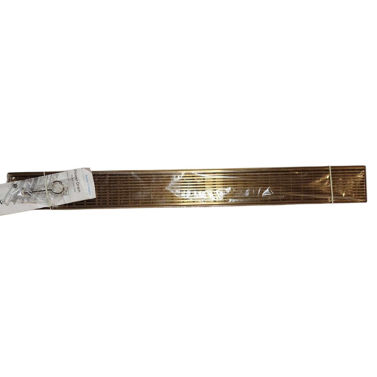 Signature Hardware 482703 Carmen 32" Linear Shower Drain less Flange -Brush Gold