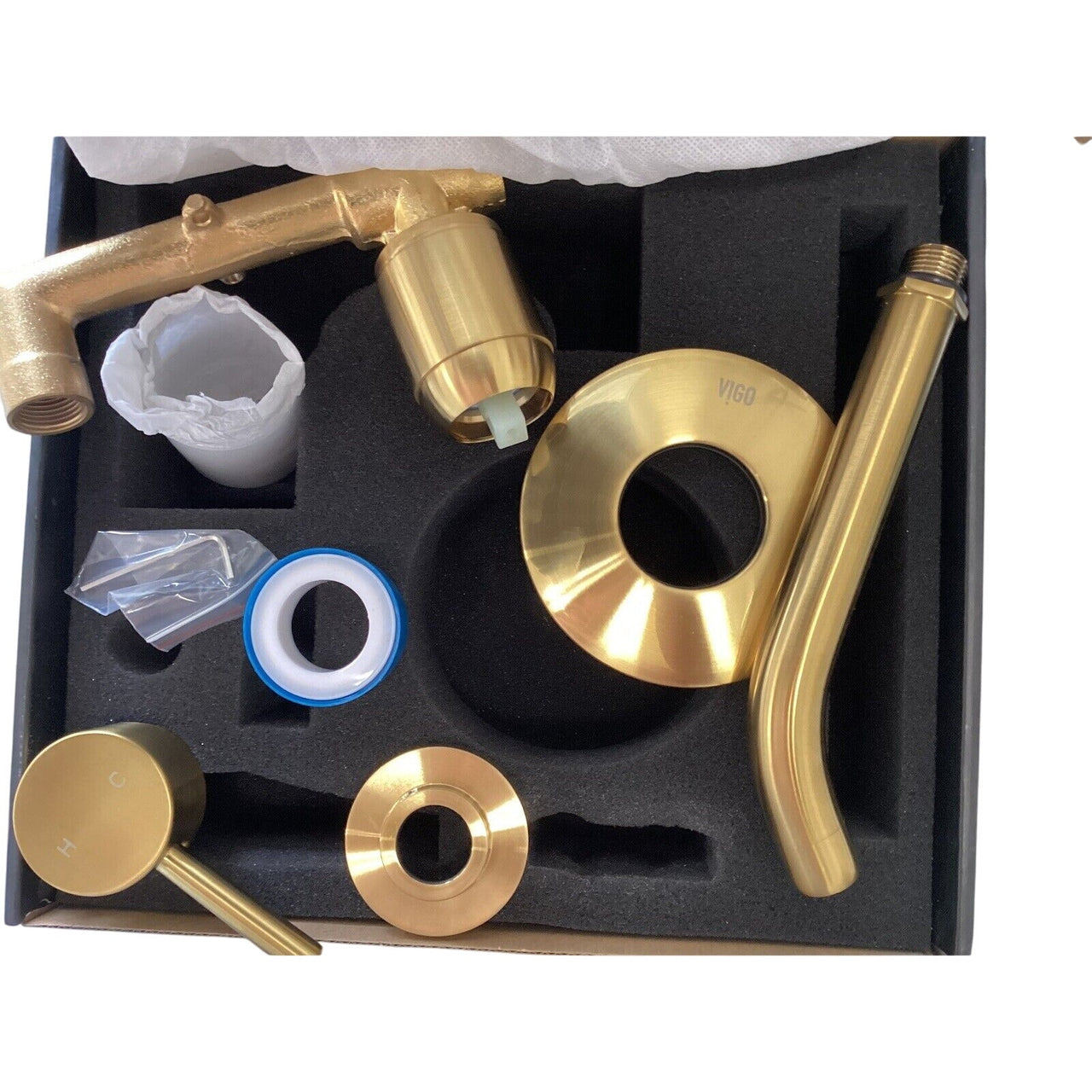 Vigo VG05001MG Olus Wall Mount Bathroom Faucet with Rough In - Matte Gold