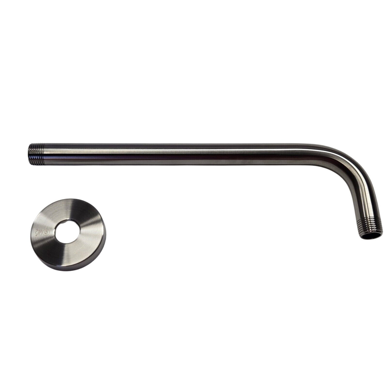 Signature Hardware 449620 12" Rain Shower Arm and Flange - Brushed Nickel