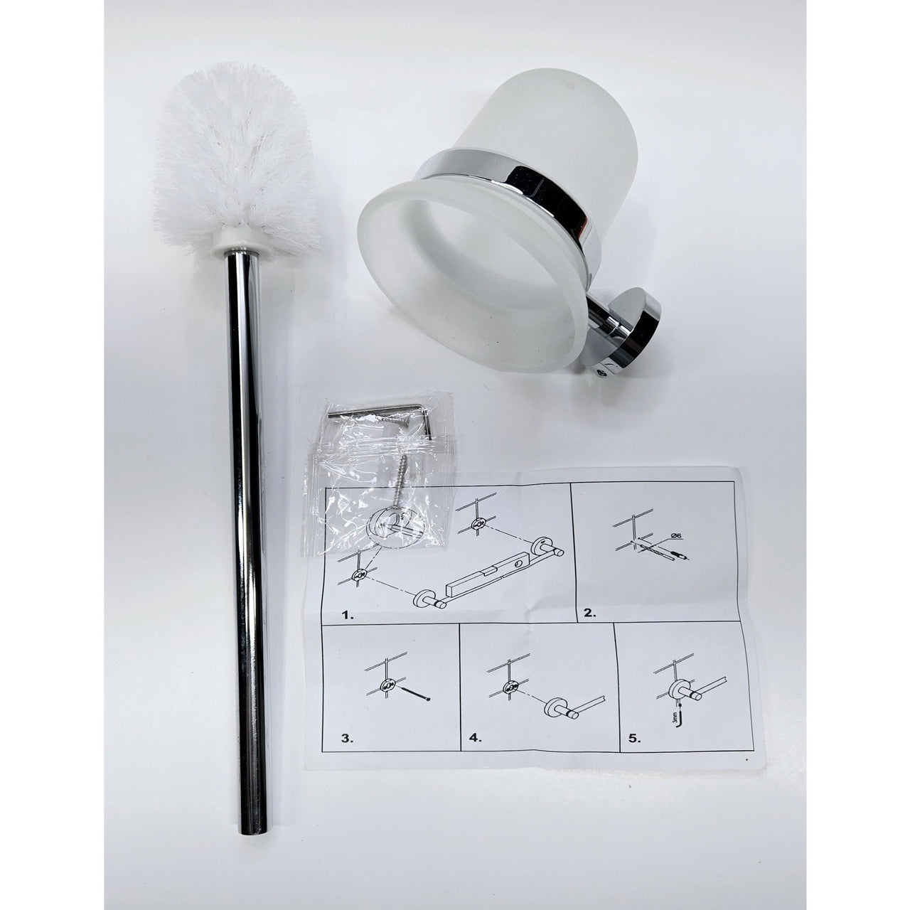 Signature Hardware 296450 Ceeley Wall-Mount Toilet Brush Holder - Chrome