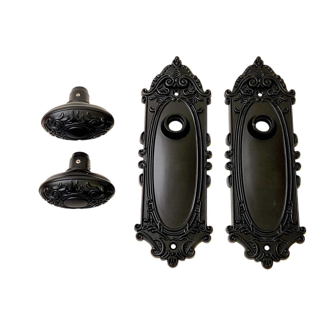 Signature Hardware 480936 Valma Solid Brass Passage Door Knob Set - Matte Black