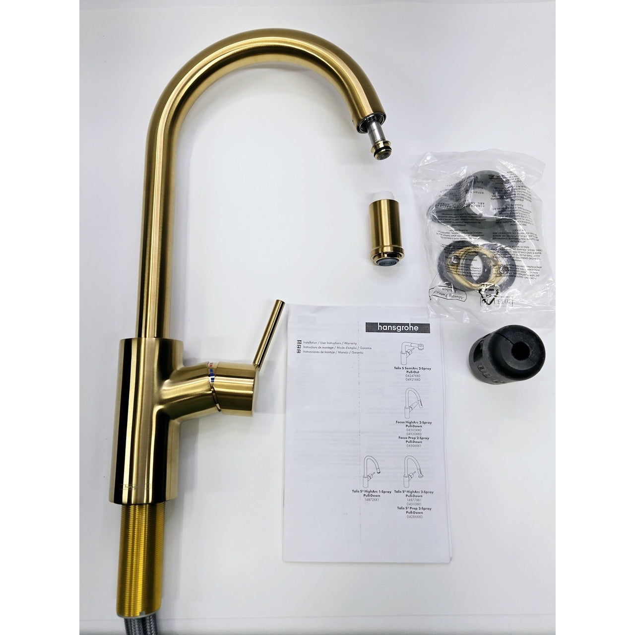 hansgrohe 14872251 Talis S2 1.75 GPM Pull-Down Kitchen Faucet-Brushed Gold Optic