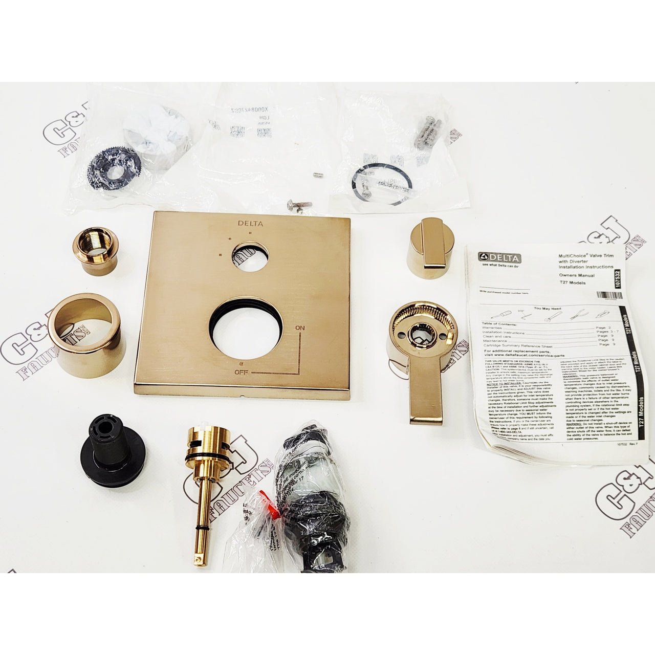 Delta T27867-CZ Ara 3-Function Diverter Valve Trim - Champagne Bronze