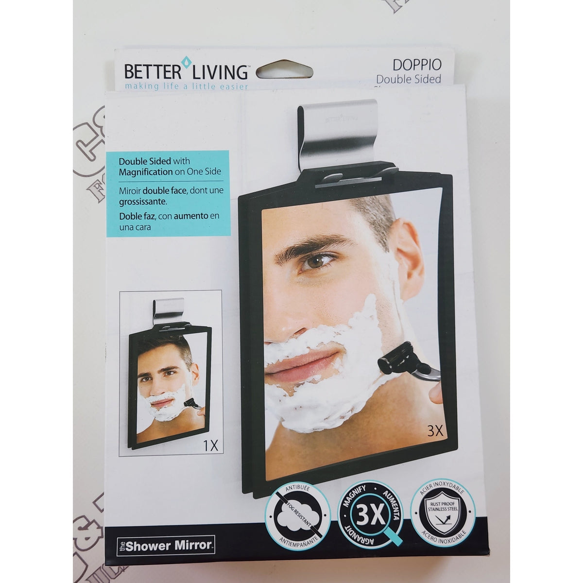 Better Living 13546 7-1/8" x 10-1/2" Magnifying Handheld Makeup Mirror - Black