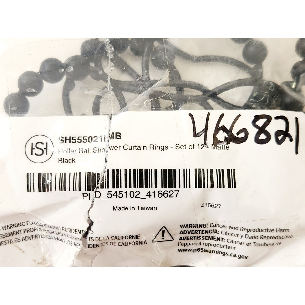 Signature Hardware 466821 Roller Ball Shower Curtain Rings - Matte Black