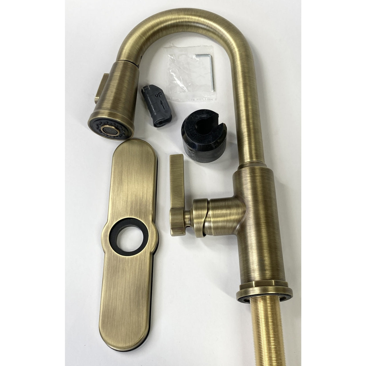 Signature Hardware 485504 Greyfield Pull Down Bar Faucet - Aged Brass *READ