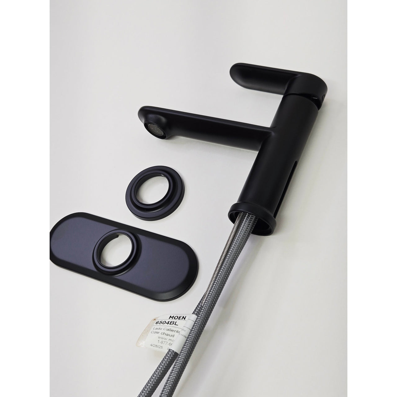 Moen 6504BL Greenfield 1.2 GPM Single Hole Bathroom Faucet - Matte Black