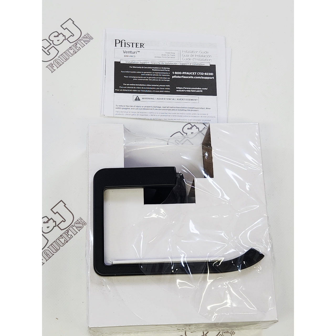 Pfister BRB-VNC0B Venturi Wall Mount Towel Ring - Matte Black