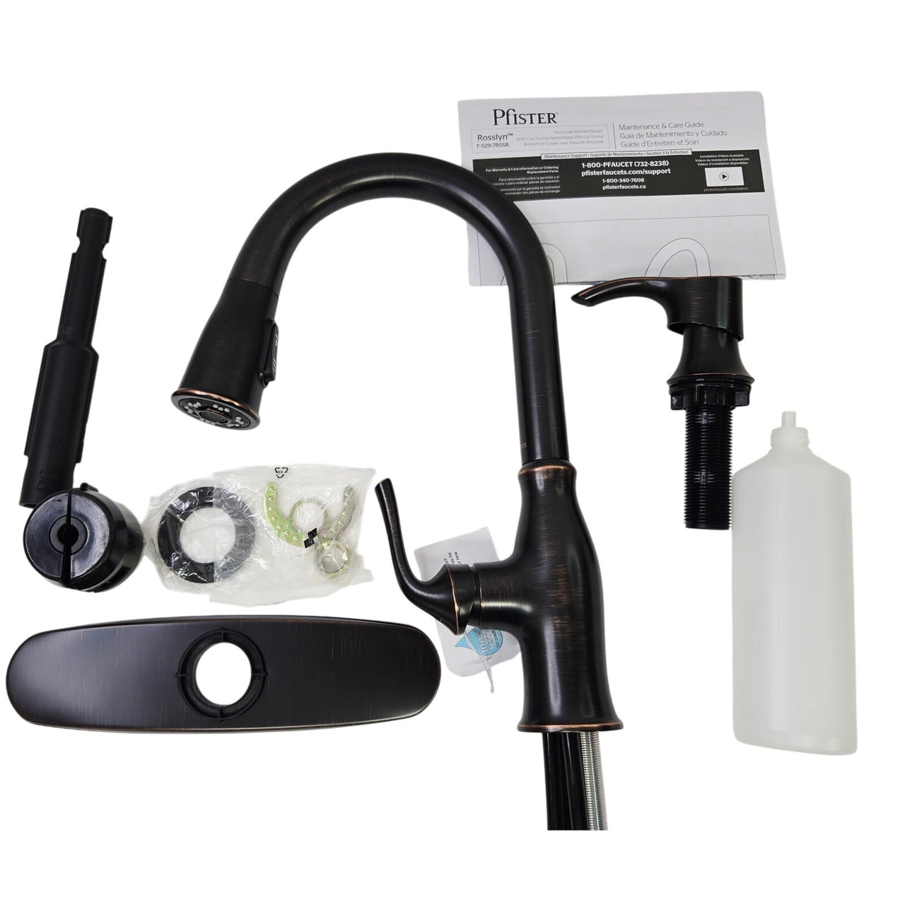 Pfister F-529-7RSSRY Single Handle Pulldown Rosslyn Kitchen Faucet-Tuscan Bronze