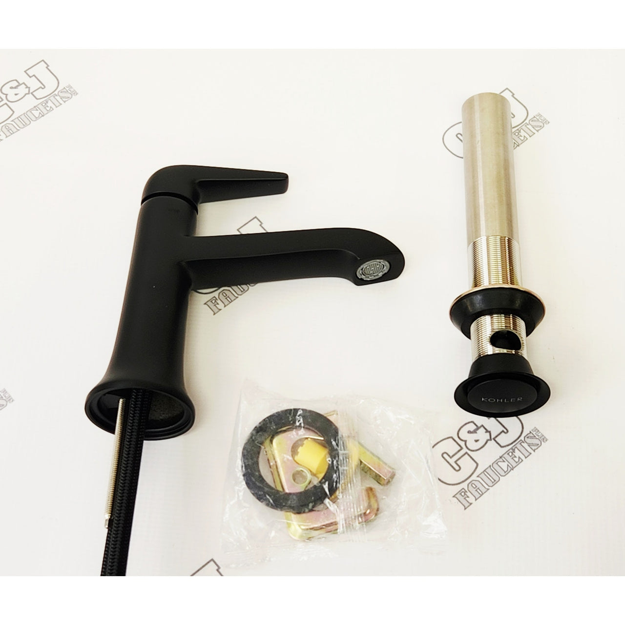 Kohler 22022-4-BL Tempered Single Hole 1.2 GPM Bathroom Sink Faucet -Matte Black