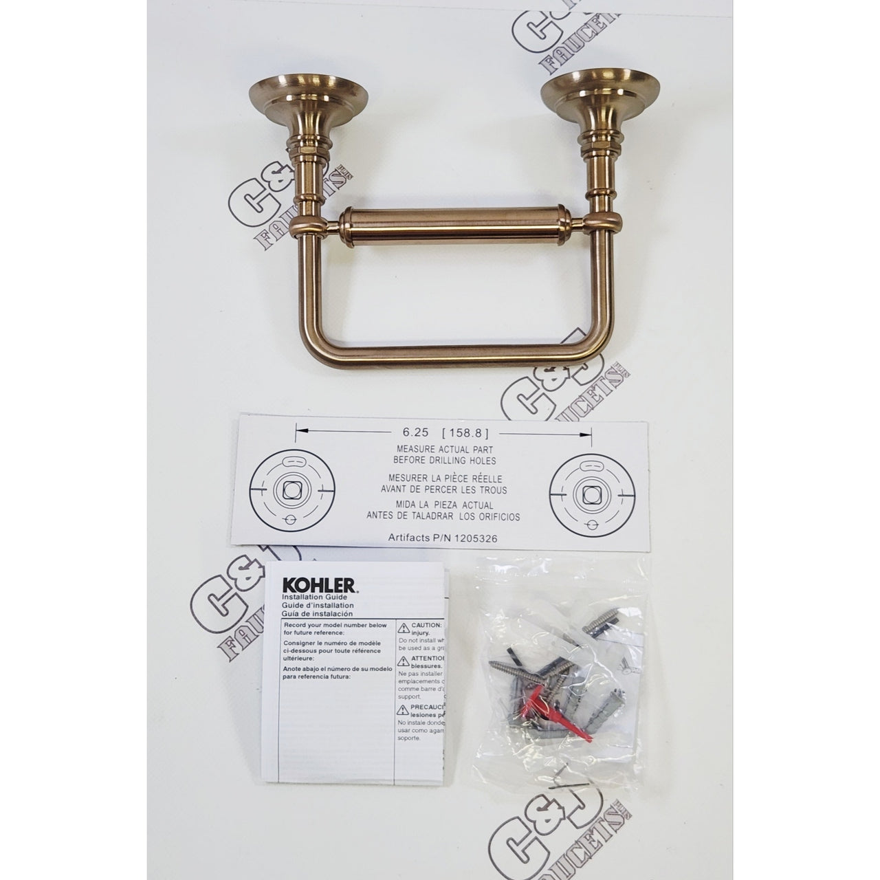Kohler 72573-BV Artifacts Pivoting Toilet Paper Holder - Vibrant Brushed Bronze