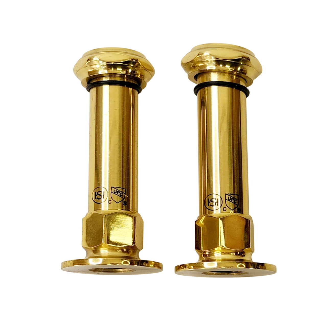 Signature Hardware 419415 4" Wall-Mount Coupler, Set of 2 - Polished Brass