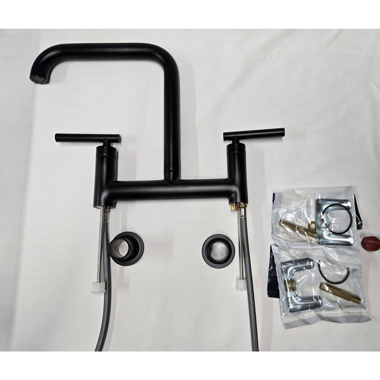 Kohler 7547-4-BL Purist Bridge Kitchen Faucet, 1.5 GPM - Matte Black