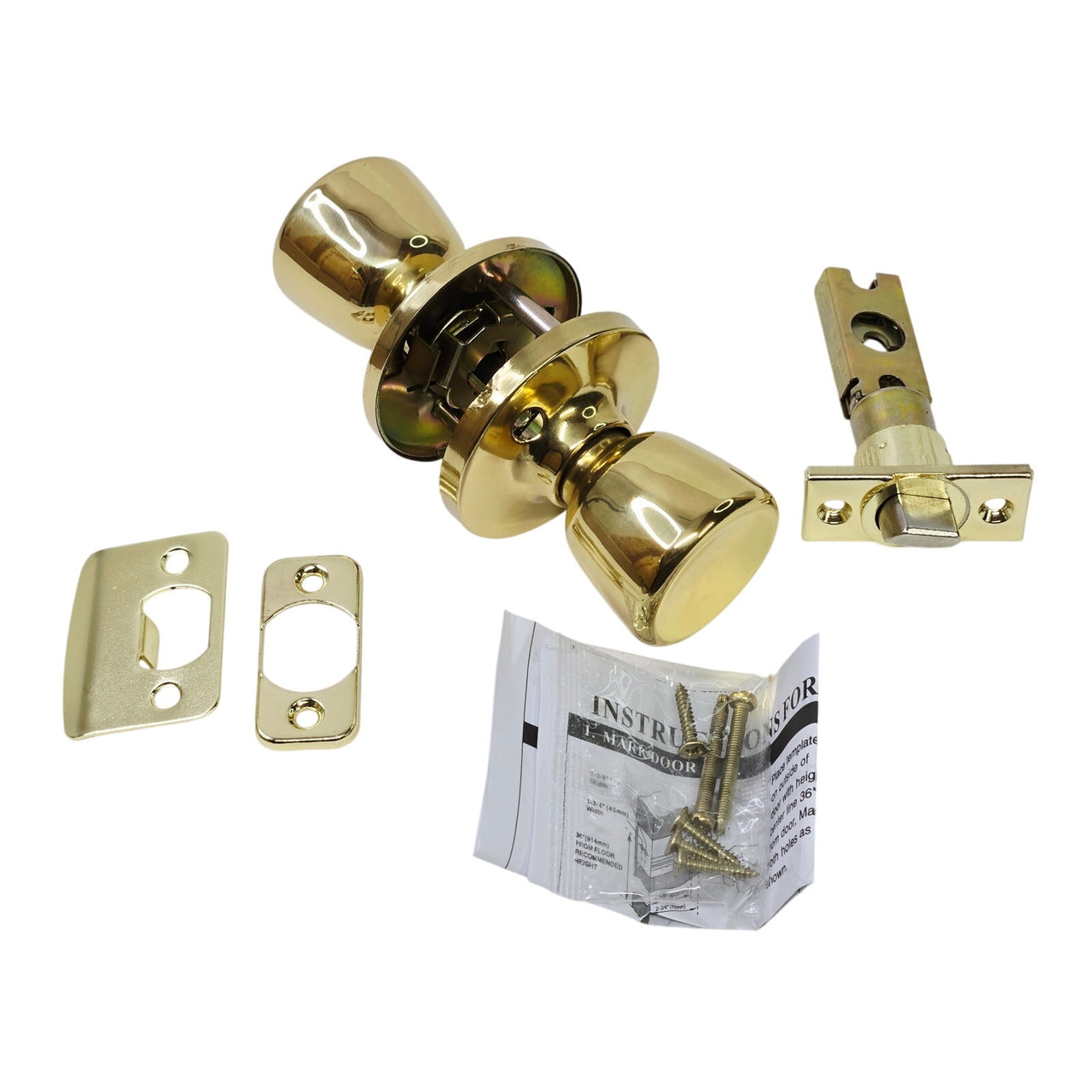 Design House 728303 Terrace Passage Door Knob Set, 4-Pack - Polished Brass