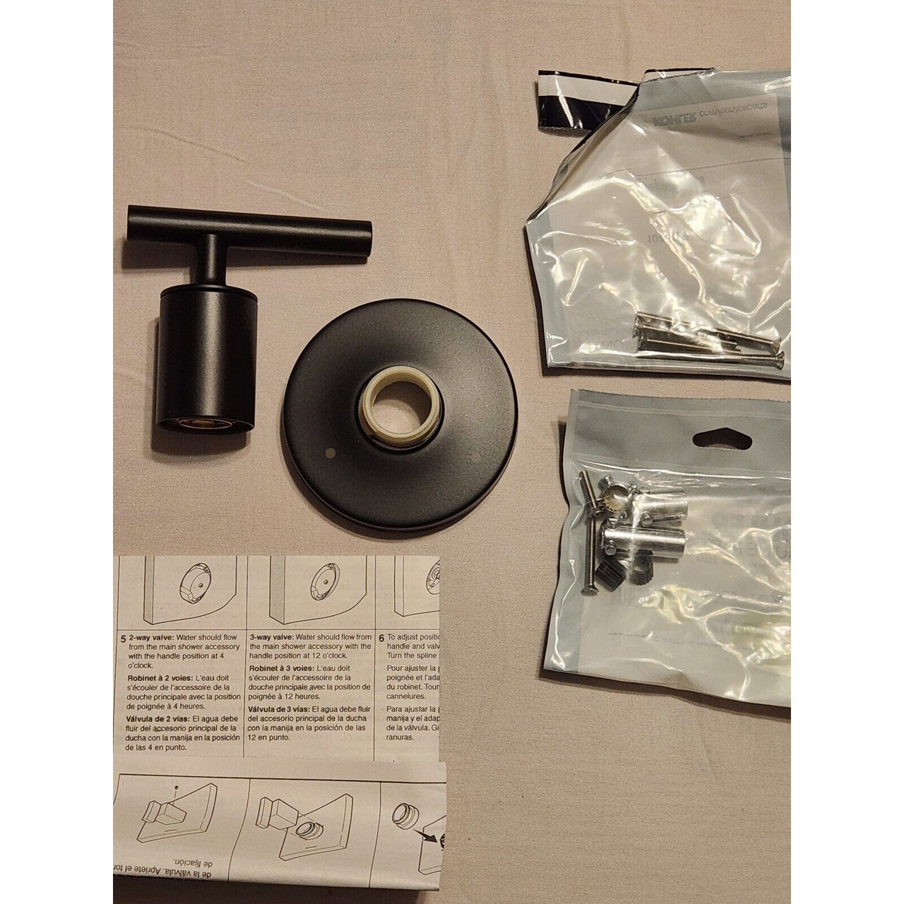 Kohler T14491-4-BL Purist Transfer Valve Trim with Lever Handle - Matte Black