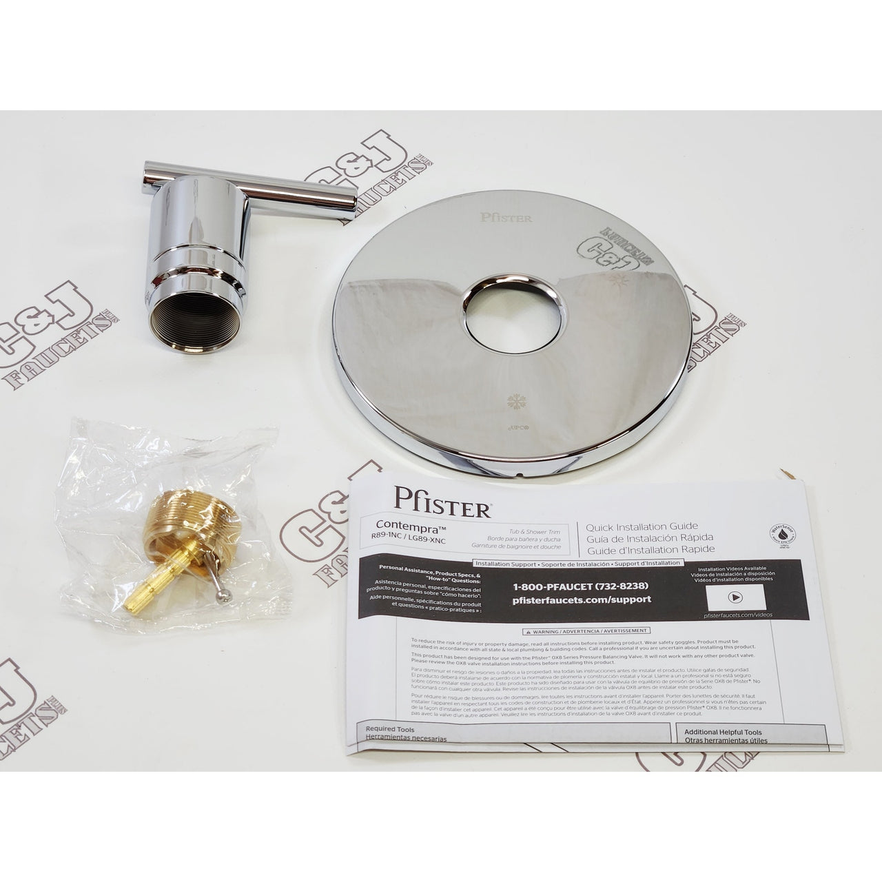 Pfister R89-1NCC Contempra Valve Only Trim Kit - Chrome