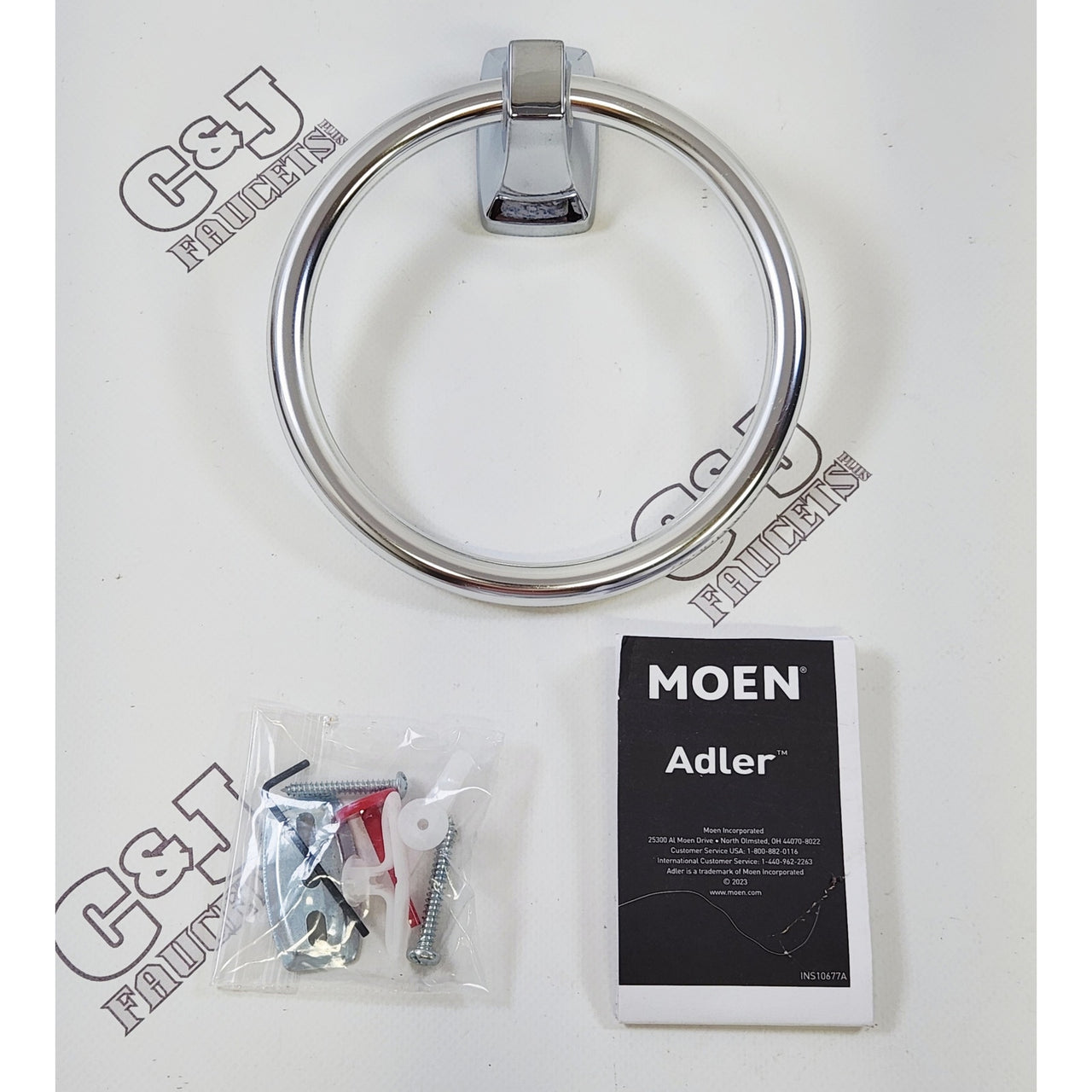 Moen YB0186CH Adler Wall Mounted Towel Ring - Chrome