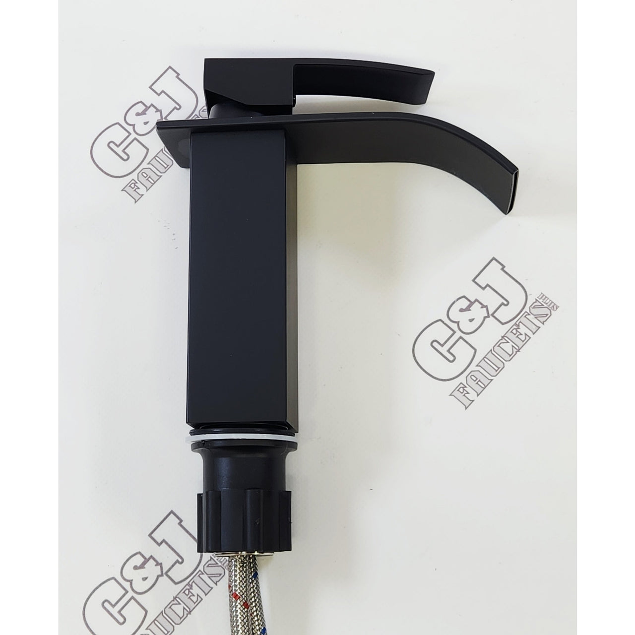 AKLFGN TPLT-003H-DP Single Hole Waterfall 1.2 GPM Sink Faucet - Matte Black