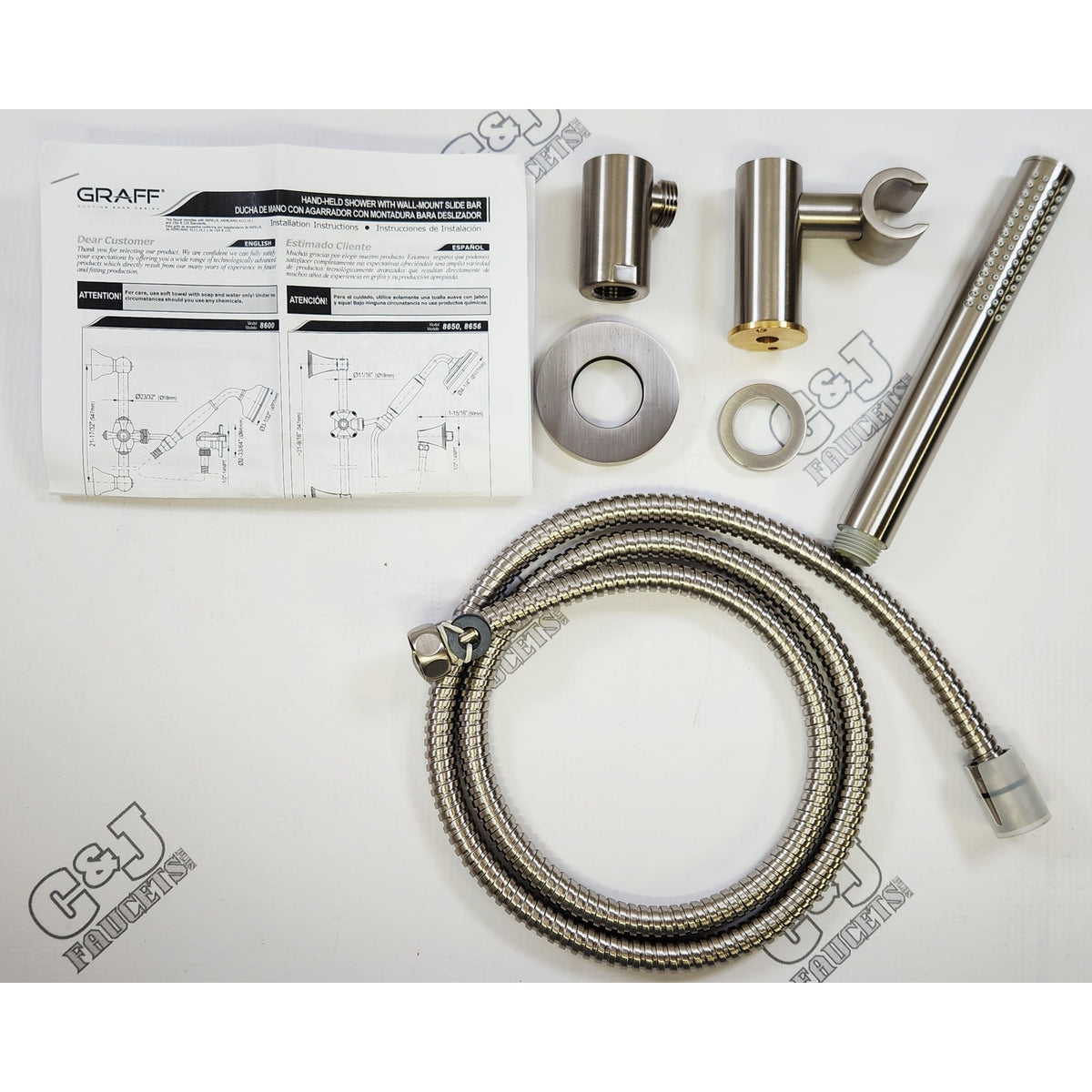 Graff G-8619A-BNI Contemporary 1.5 GPM Handshower w/Bracket -Brushed Nickel READ