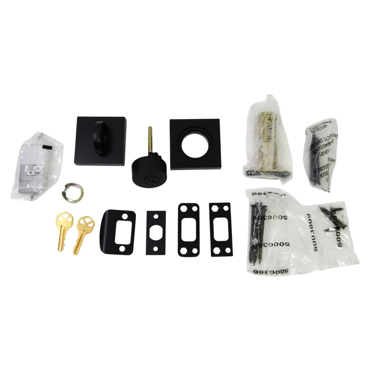 Kwikset 91580-085 Halifax Square Single Cylinder Deadbolt - Matte Black