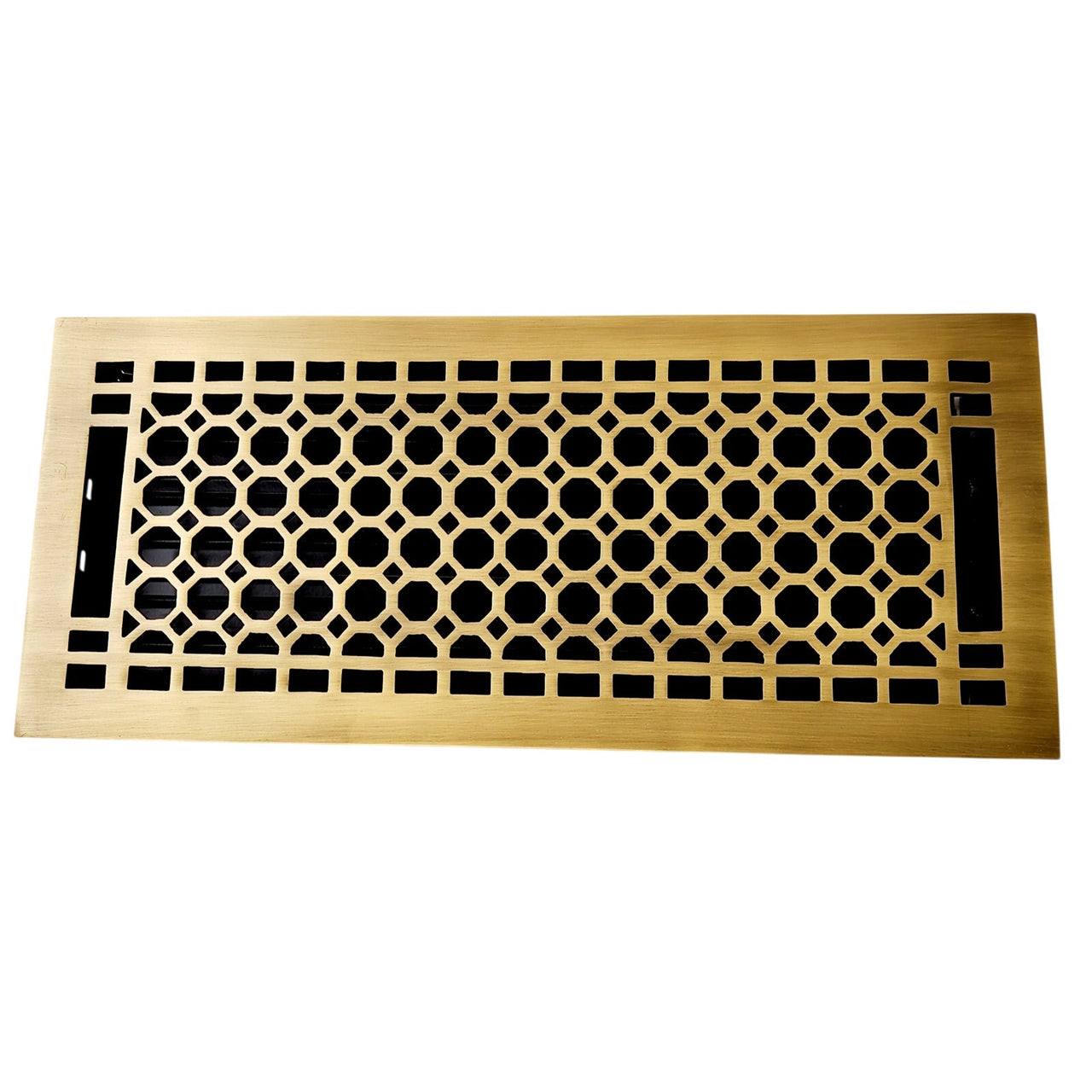 Signature Hardware 301657 Honeycomb 6"x14" Brass Floor Register - Antique Brass