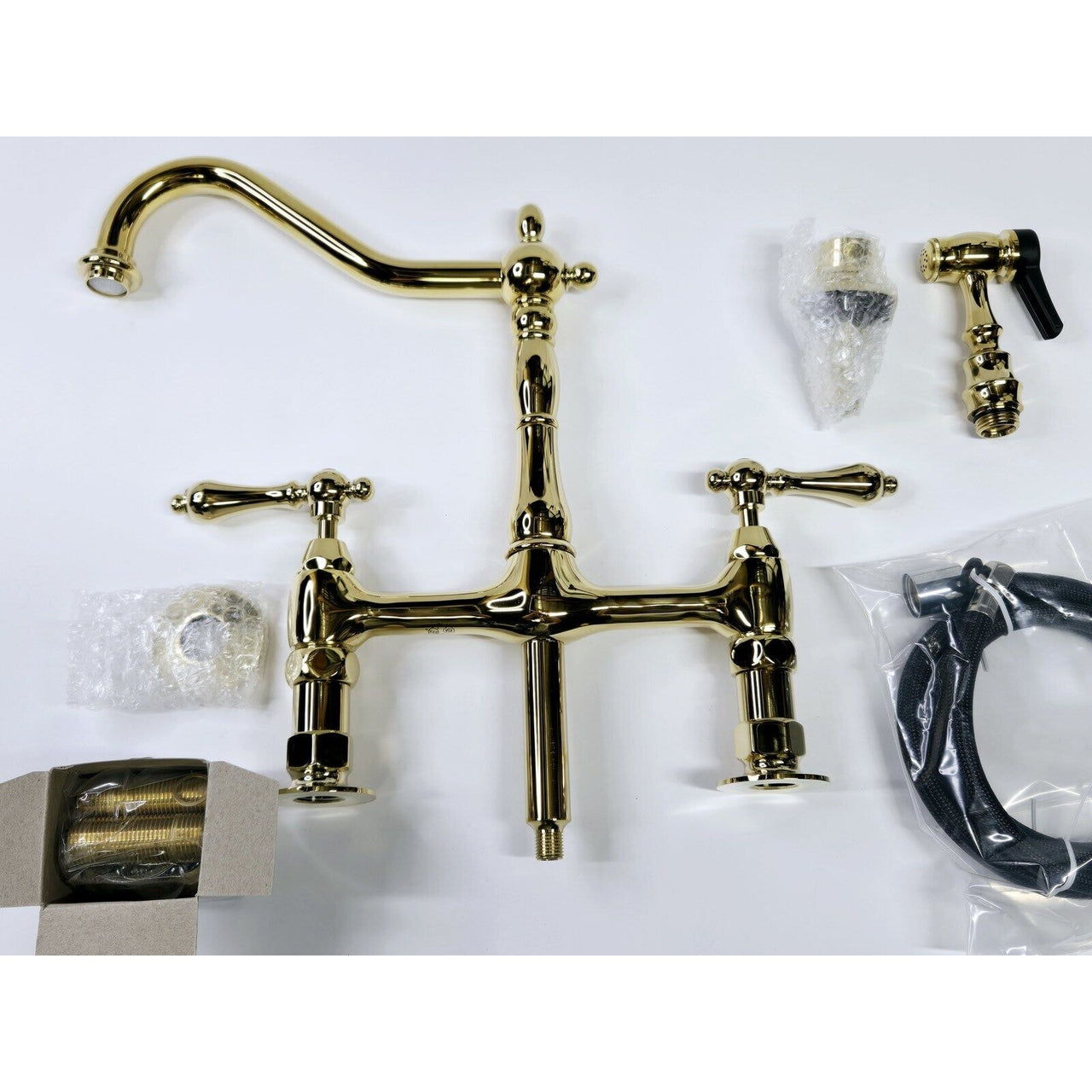 Signature Hardware 450651 Bellevue Bridge Kitchen Faucet - Polished Brass