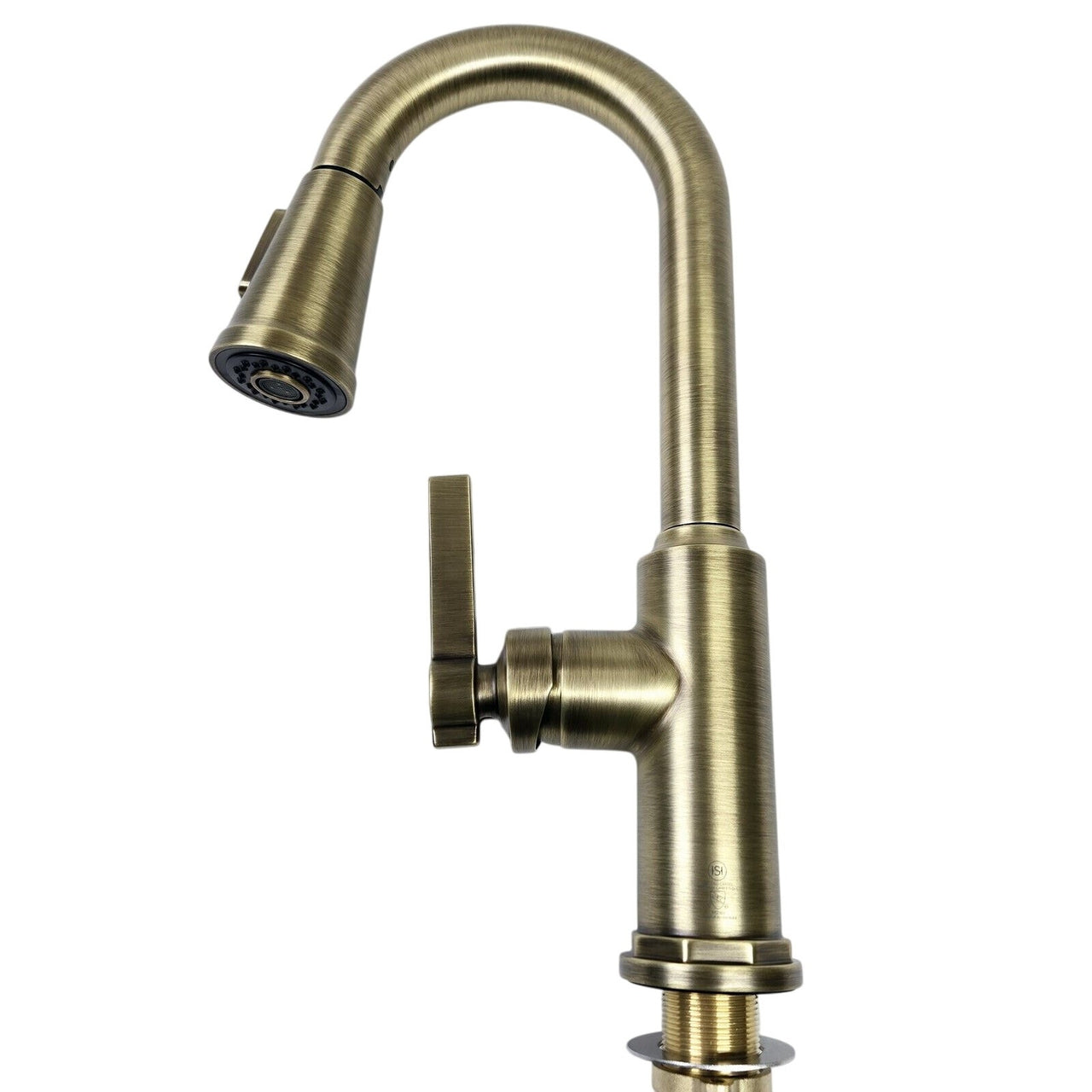 Signature Hardware 485504 Greyfield Pull Down Bar Faucet - Aged Brass